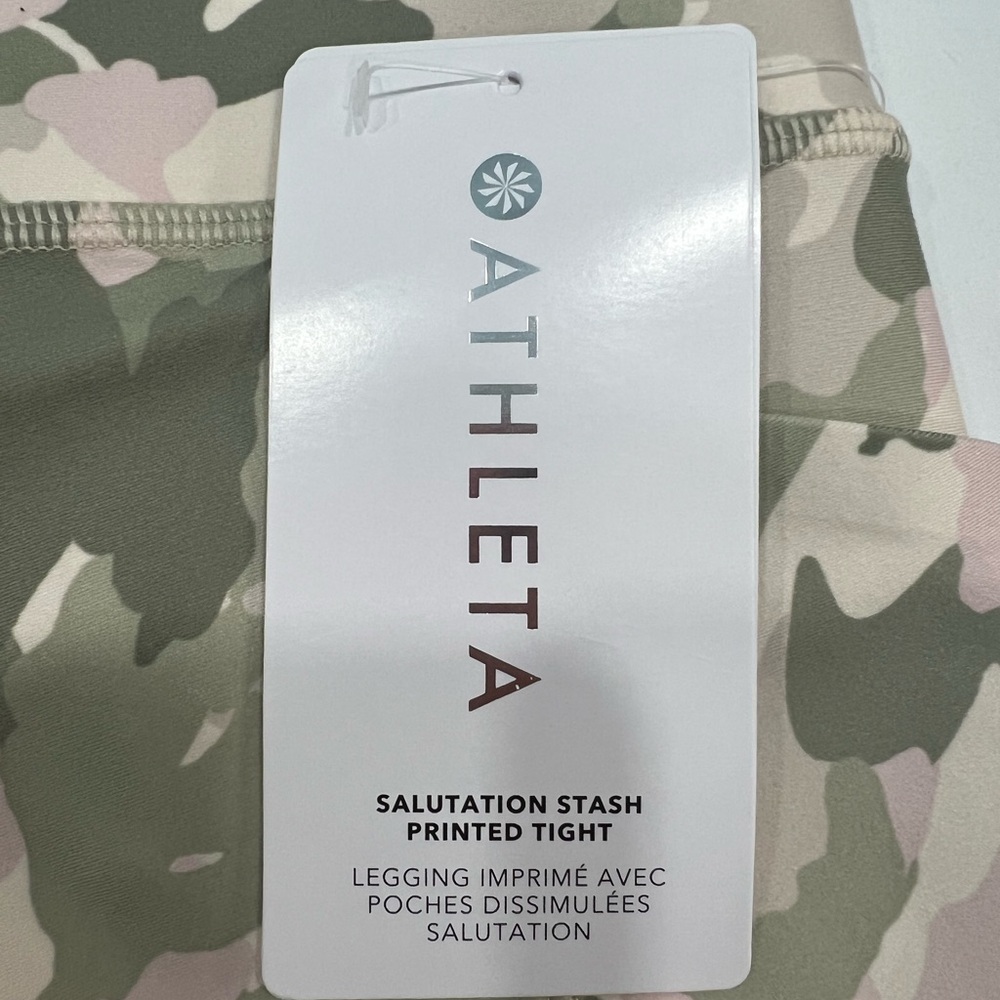 Athleta SalutationStash Printed Tight- Green and Pink - Picture 3 of 4
